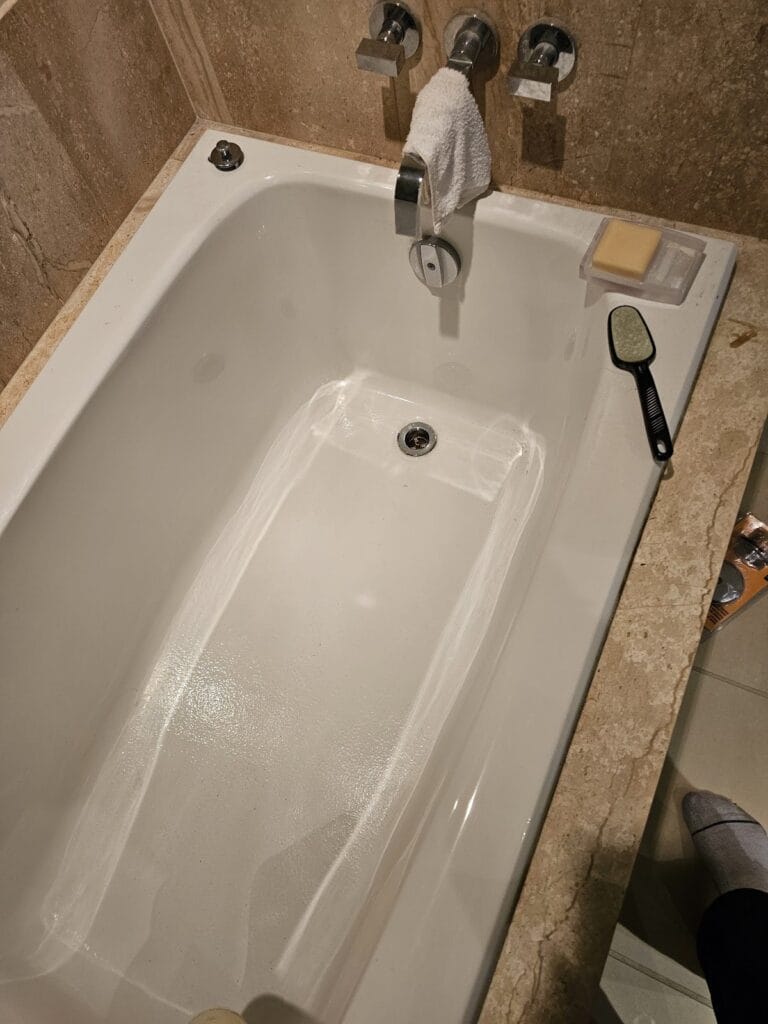 Finished bathtub after the replacement in Langley