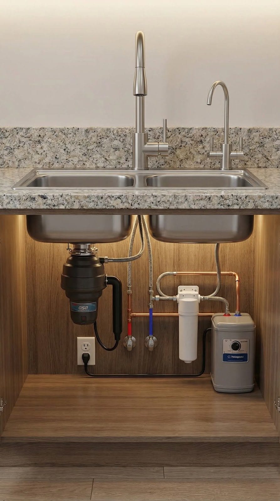 Kitchen Sink with Disposal & Under-Sink Filter